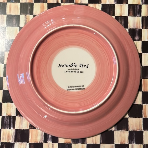 Anthropologie Nathalie Lété Mushroom Butterfly Desert Plate 8” New Unused - Picture 3 of 4